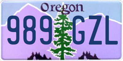 OR license plate 989GZL
