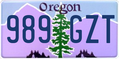 OR license plate 989GZT