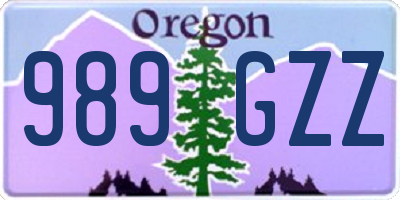 OR license plate 989GZZ