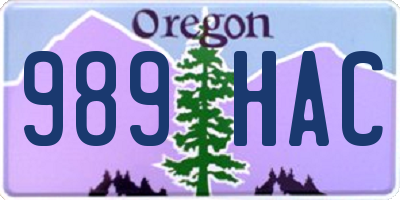 OR license plate 989HAC
