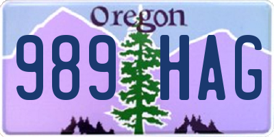 OR license plate 989HAG