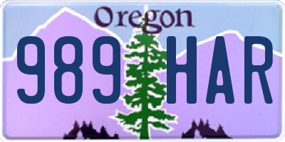 OR license plate 989HAR