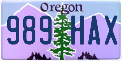 OR license plate 989HAX