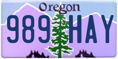 OR license plate 989HAY