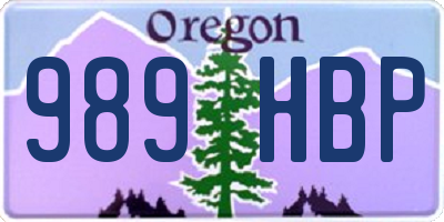 OR license plate 989HBP
