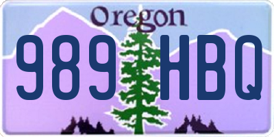 OR license plate 989HBQ