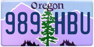 OR license plate 989HBU