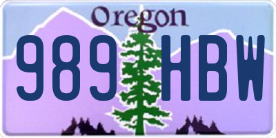 OR license plate 989HBW