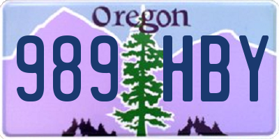 OR license plate 989HBY