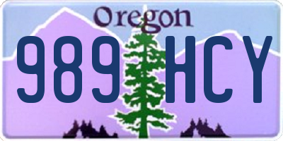 OR license plate 989HCY