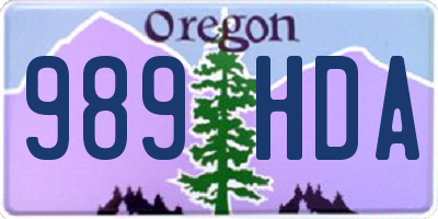OR license plate 989HDA