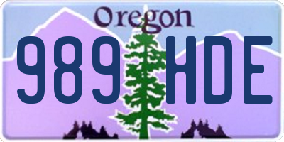 OR license plate 989HDE