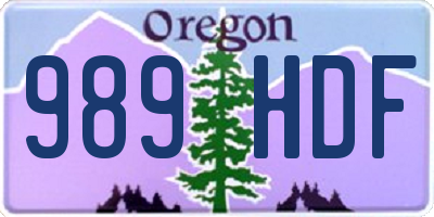 OR license plate 989HDF