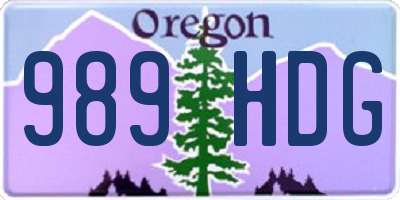 OR license plate 989HDG