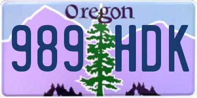OR license plate 989HDK