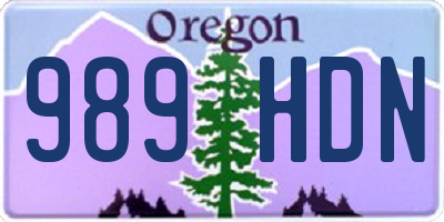 OR license plate 989HDN