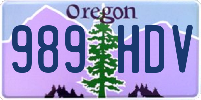 OR license plate 989HDV