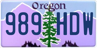 OR license plate 989HDW