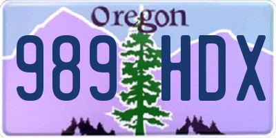 OR license plate 989HDX