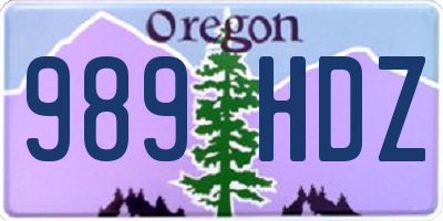 OR license plate 989HDZ