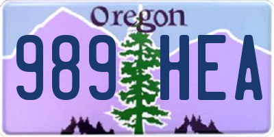 OR license plate 989HEA