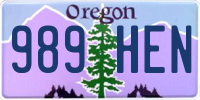 OR license plate 989HEN