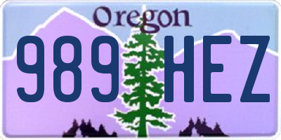 OR license plate 989HEZ