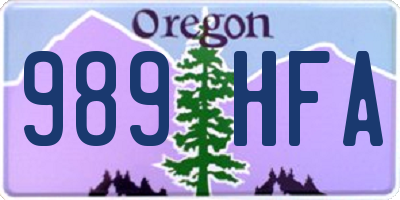 OR license plate 989HFA
