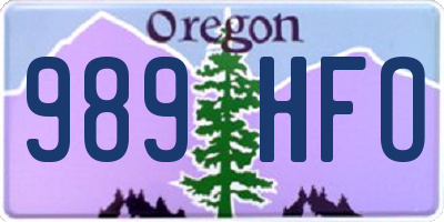 OR license plate 989HFO