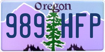 OR license plate 989HFP