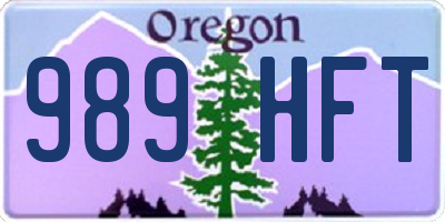 OR license plate 989HFT