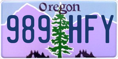 OR license plate 989HFY