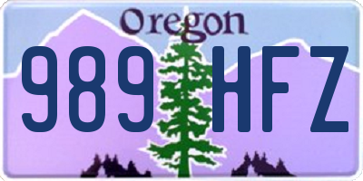 OR license plate 989HFZ