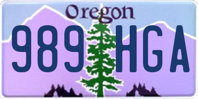 OR license plate 989HGA