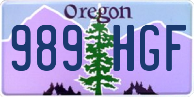 OR license plate 989HGF