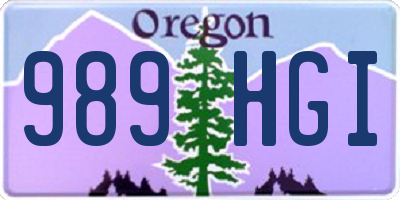 OR license plate 989HGI