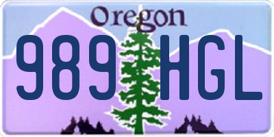OR license plate 989HGL