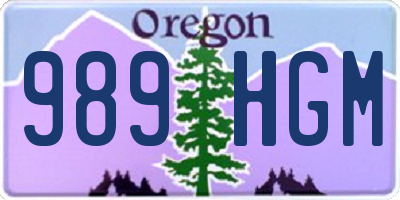 OR license plate 989HGM