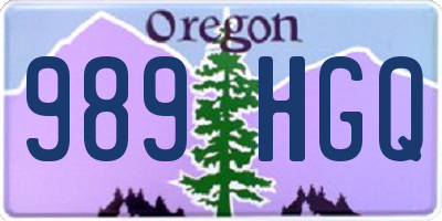 OR license plate 989HGQ
