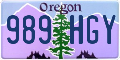 OR license plate 989HGY