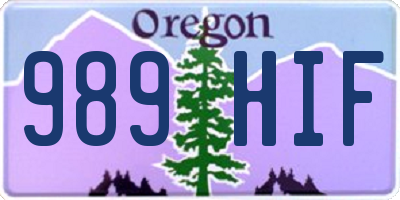 OR license plate 989HIF