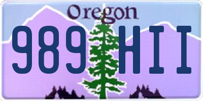 OR license plate 989HII