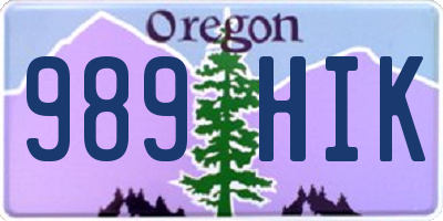OR license plate 989HIK