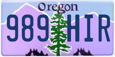 OR license plate 989HIR