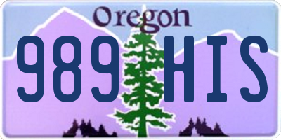 OR license plate 989HIS