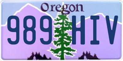 OR license plate 989HIV