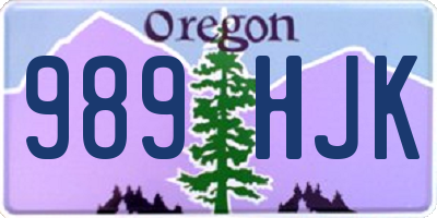 OR license plate 989HJK