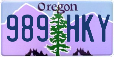 OR license plate 989HKY