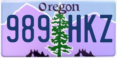 OR license plate 989HKZ