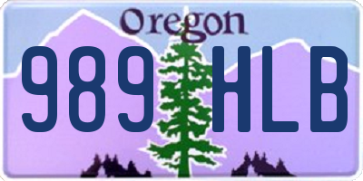 OR license plate 989HLB